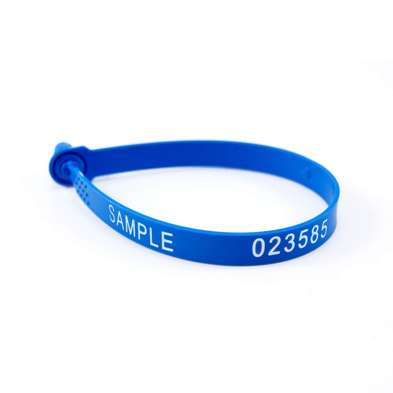 EASY 100 Tamper Proof Seals High Security Shipping Tags Numbered Security Seals Blue Plastic Seal Tags - Image 3